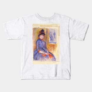 Young Girl in a Blue Dress by Auguste Renoir Kids T-Shirt